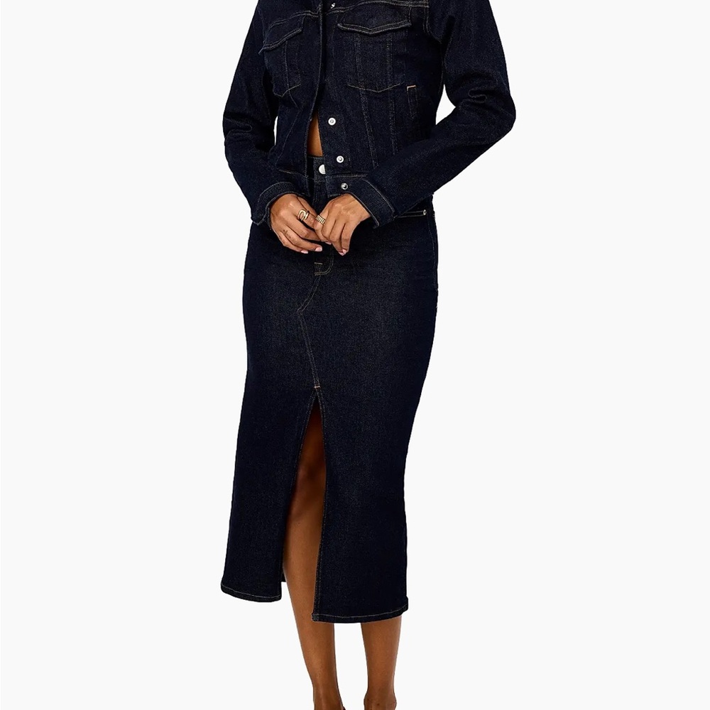 Good American Navy Pencil Skirt